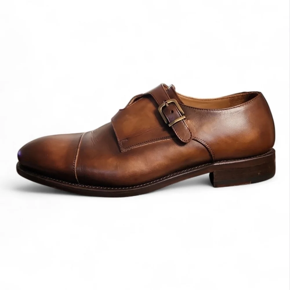 TAFT Prince Monk Double Strap Men Oxford Loafers Brown 42/US 9 Timeless Classic - Picture 2 of 12